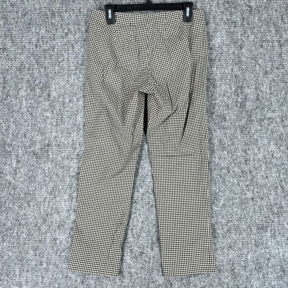 J Jill Pants Womens 2 Black Gingham Trouser Tapered Business Career Spandex - Picture 2 of 12